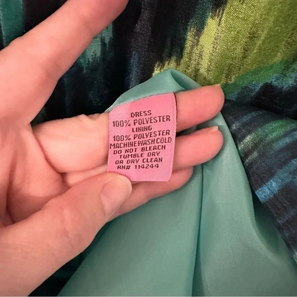 Eliza J Blue and Green Strapless Party Dress With Pockets Sz 12 GUC - Picture 5 of 12